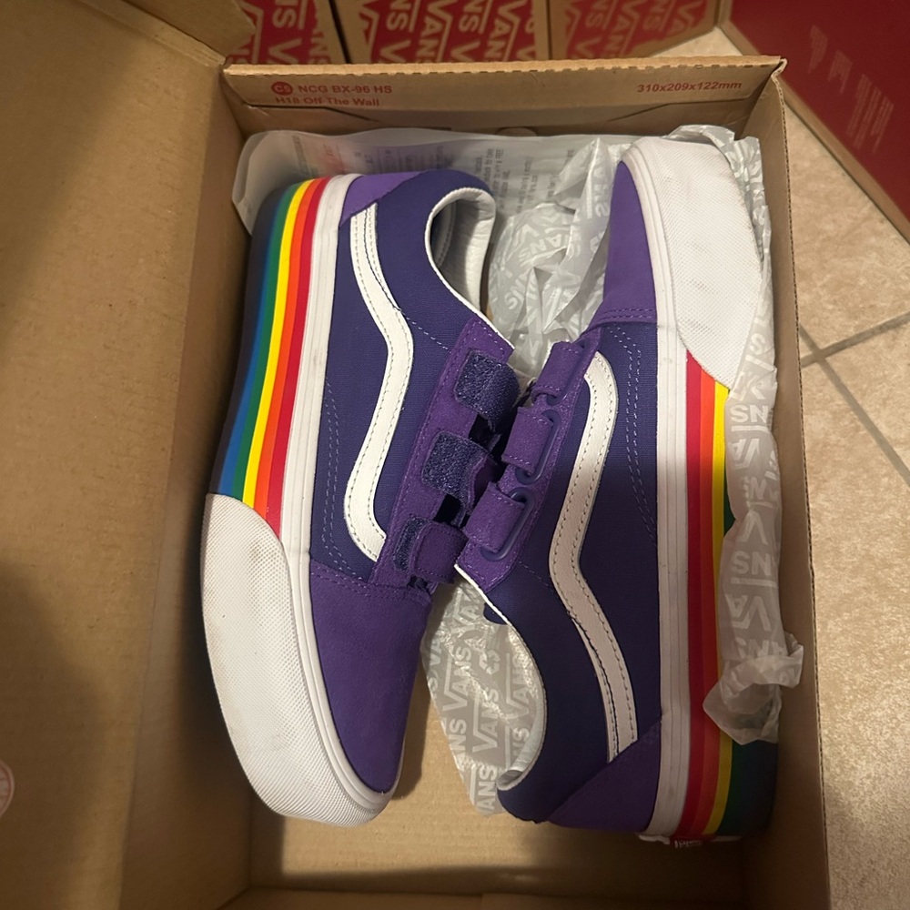 old skool v platform purple rainbow